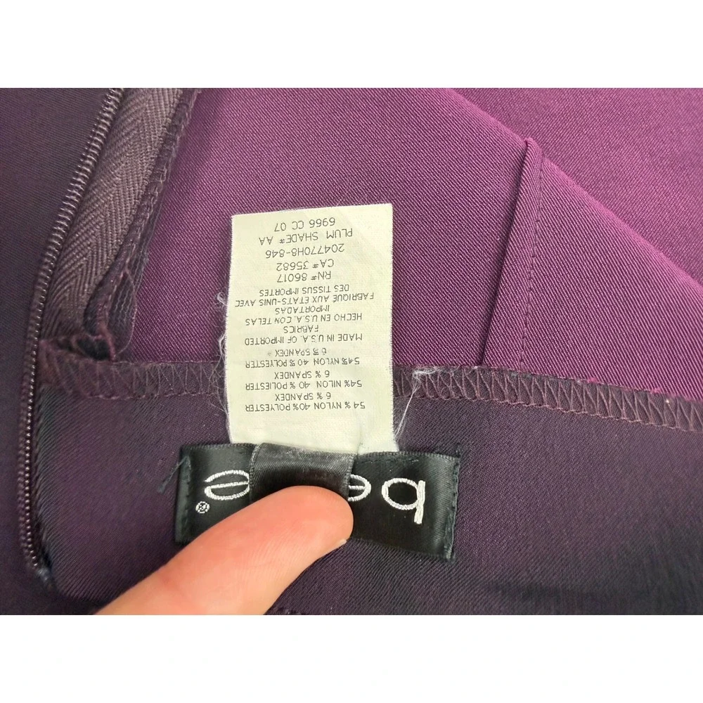 Vintage Bebe Iridescent Purple High Rise‎ Mini Pencil Skirt Y2K Thigh Slit 2P